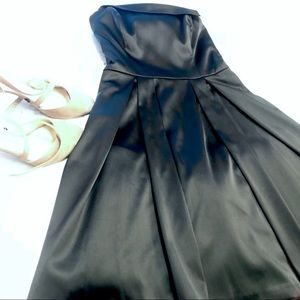 White House Black Market satin tuxedo dress